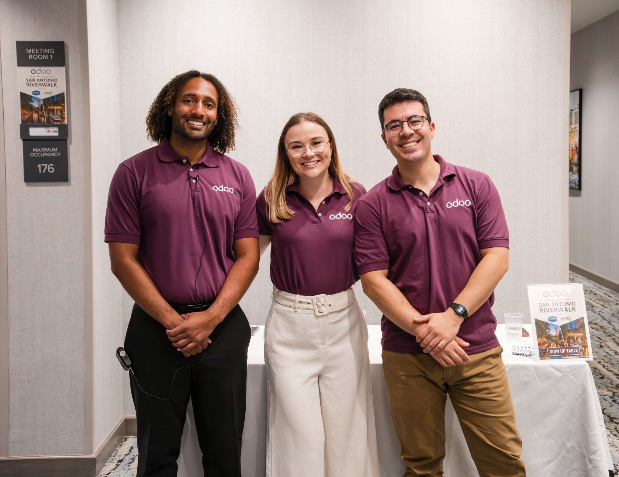 Odoo team photographed together at the event