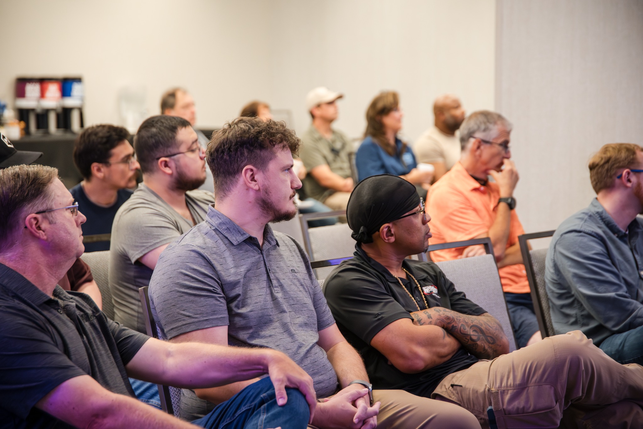 Audience listening during the Odoo presentation