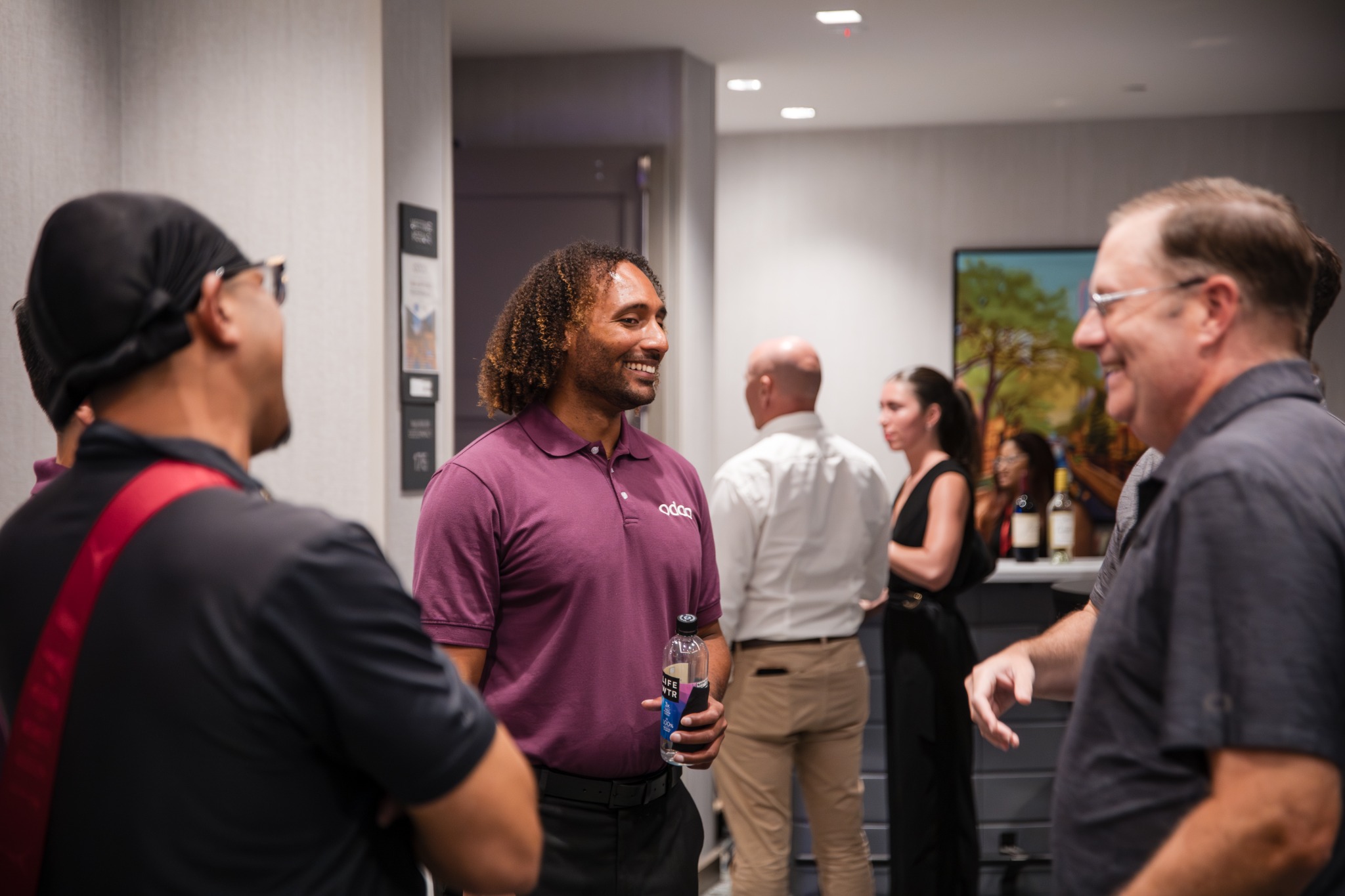 Odoo representative speaking with attendees